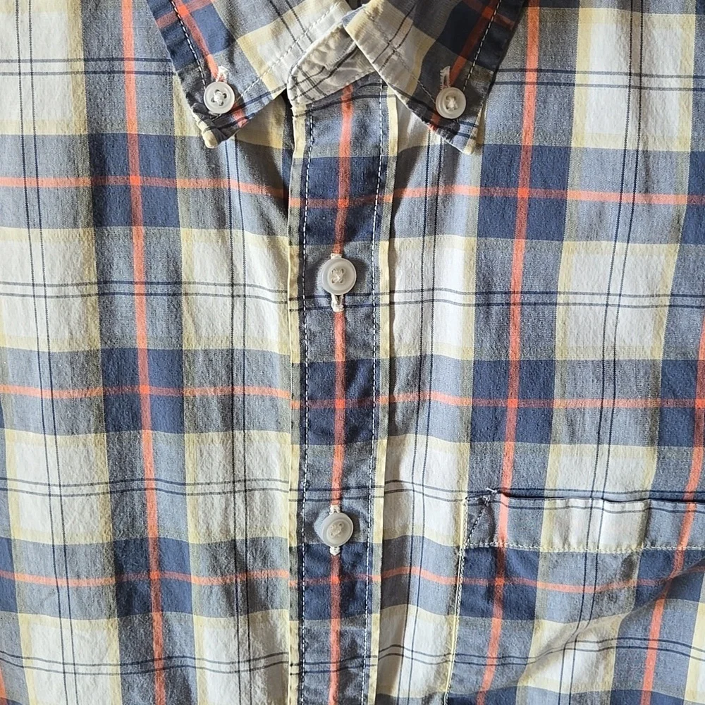 J Crew Mercantile Flex button up Plaid shirt Casual Business Layers Cotton Euc